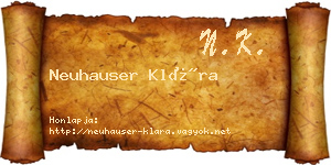 Neuhauser Klára névjegykártya