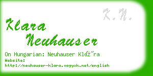 klara neuhauser business card